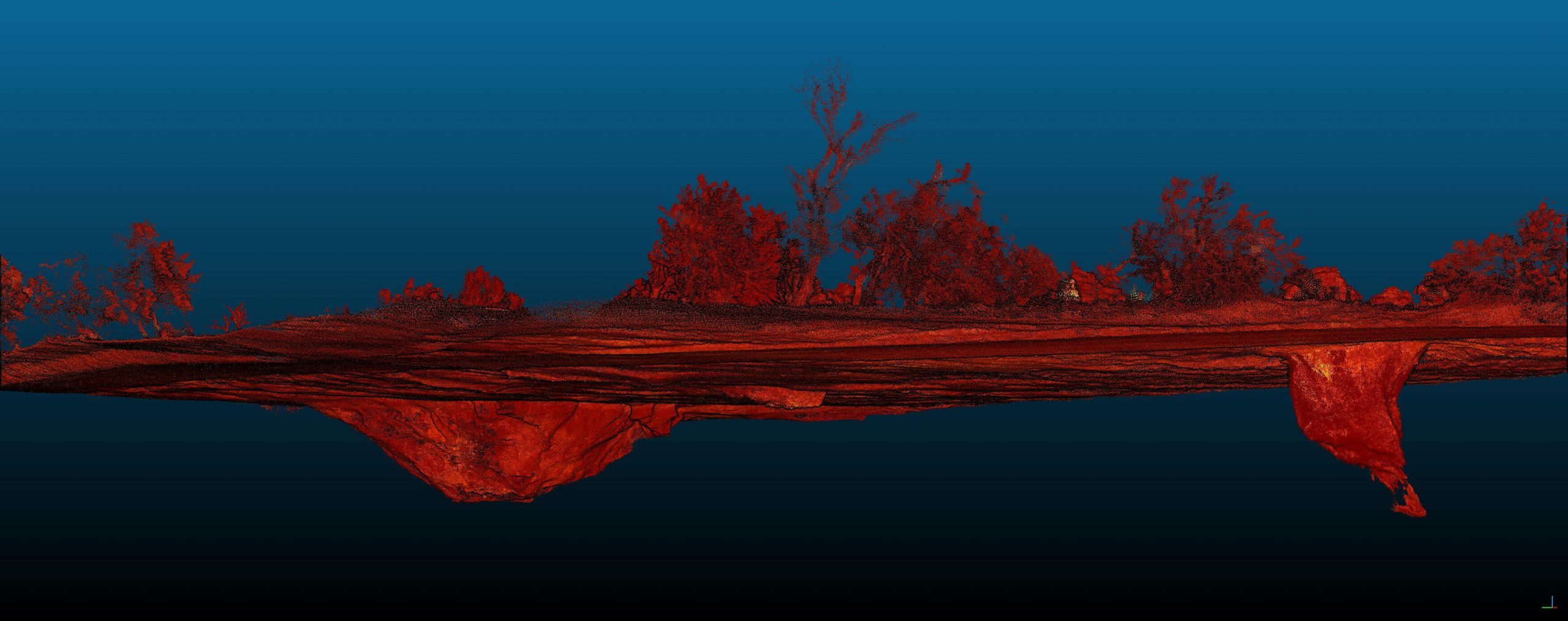 MineLiDAR technology and services in action, landscape scana above and below the ground in 3D